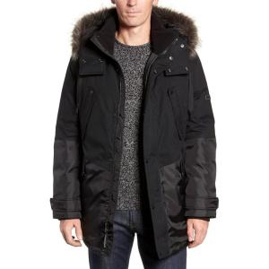 imageAndrew Marc Mens Maxfield Mid Length Down Jacket with Removable HoodBlack