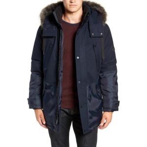 imageAndrew Marc Mens Maxfield Mid Length Down Jacket with Removable HoodInk