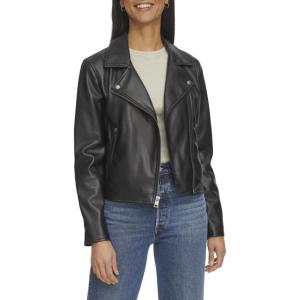 imageLevis womens Smooth Faux Leather Moto Standard and Plus SizesBlack