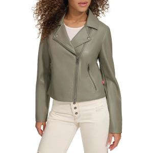 imageLevis womens Smooth Faux Leather Moto Standard and Plus SizesSage