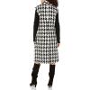 imageKenneth Cole Womens Houndstooth Wool Blend Knit CoatHoundstooth BlackWhite