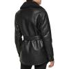 imageKenneth Cole Womens Modern Updated Shacket Belted Trench FauxLeatherShacket Black