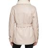 imageKenneth Cole Womens Modern Updated Shacket Belted Trench FauxLeatherShacket Bone