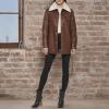imageKenneth Cole Womens Modern Updated Shacket Belted Trench FauxLeatherShacket Chocolate