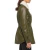 imageKenneth Cole Womens Modern Updated Shacket Belted Trench FauxLeatherShacket Olive