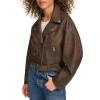 imageLevis Womens Faux Leather Cropped Moto JacketDark Brown Faux Suede