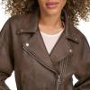 imageLevis Womens Faux Leather Cropped Moto JacketDark Brown Faux Suede