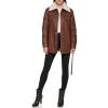 imageKenneth Cole Womens Modern Updated Shacket Belted Trench FauxLeatherShacket Chocolate