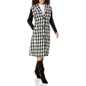 imageKenneth Cole Womens Houndstooth Wool Blend Knit CoatHoundstooth BlackWhite