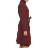 imageCole Haan Womens Belted Coat Wool with Cuff DetailsBurgundy