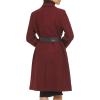 imageCole Haan Womens Belted Coat Wool with Cuff DetailsBurgundy