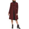 imageCole Haan Womens Belted Coat Wool with Cuff DetailsBurgundy