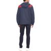 imageTommy Hilfiger Mens Lightweight Breathable Waterproof Hooded Rain JacketNavyRed Colorblock