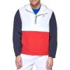 imageTommy Hilfiger Mens Retro Lightweight Taslan Hooded Popover Water Resistant Windbreaker JacketNew MidnightIceRed