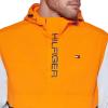 imageTommy Hilfiger Mens Retro Lightweight Taslan Hooded Popover Water Resistant Windbreaker JacketOrangeNavyIce