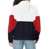 imageTommy Hilfiger Mens Retro Lightweight Taslan Hooded Popover Water Resistant Windbreaker JacketTricolor MidnightIceRed