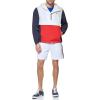 imageTommy Hilfiger Mens Retro Lightweight Taslan Hooded Popover Water Resistant Windbreaker JacketNew MidnightIceRed