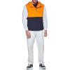 imageTommy Hilfiger Mens Retro Lightweight Taslan Hooded Popover Water Resistant Windbreaker JacketOrangeNavyIce