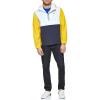 imageTommy Hilfiger Mens Retro Lightweight Taslan Hooded Popover Water Resistant Windbreaker JacketYellowNavyWhite