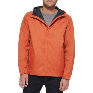 imageTommy Hilfiger Mens Lightweight Breathable Waterproof Hooded Rain JacketBurnt Orange