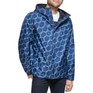 imageTommy Hilfiger Mens Lightweight Breathable Waterproof Hooded Rain JacketNautical Rope Print