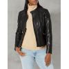 imageKenneth Cole Womens Classic Short Moto Faux Leather JacketLegacy Black