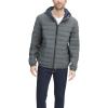 imageTommy Hilfiger Mens Water Resistant Ultra Loft Filled Hooded Puffer JacketHeather Charcoal