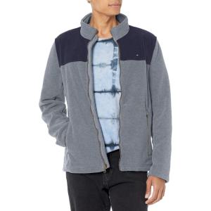 imageTommy Hilfiger Mens Classic Zip Front Polar Fleece JacketNavyLight Grey