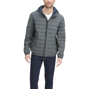 imageTommy Hilfiger Mens Water Resistant Ultra Loft Filled Hooded Puffer JacketHeather Charcoal