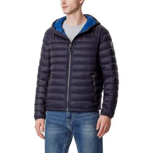 imageTommy Hilfiger Mens Water Resistant Ultra Loft Filled Hooded Puffer JacketMidnight Colorblock