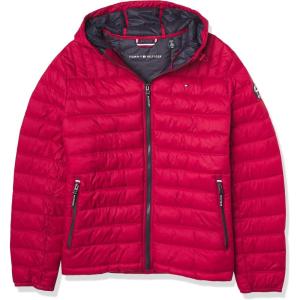 imageTommy Hilfiger Mens Water Resistant Ultra Loft Filled Hooded Puffer JacketRed Pepper