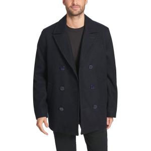 imageTommy Hilfiger Mens Wool Melton Classic Double Breasted PeacoatDeep Navy