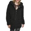 imageAndrew Marc Womens Cozy Zip Front Hooded Teddy CoatBlack