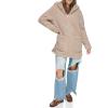 imageAndrew Marc Womens Cozy Zip Front Hooded Teddy CoatMushroom