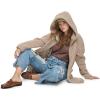 imageAndrew Marc Womens Cozy Zip Front Hooded Teddy CoatMushroom