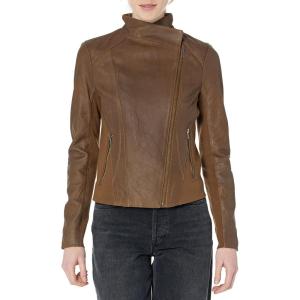 imageAndrew Marc Womens Asymmetrical Leather JacketSepia