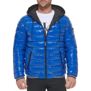 imageCalvin Klein Mens Snap Front Puffer JacketSuper Shine Blue