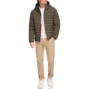 imageTommy Hilfiger Mens Stretch Poly Hooded Packable JacketOlive