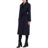 imageCole Haan Womens Flared Trench Slick Wool CoatMidnight