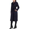 imageCole Haan Womens Flared Trench Slick Wool CoatMidnight