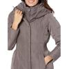 imageCole Haan Womens Taffeta Down Coat with Bib Front and Dramatic HoodCarbon