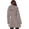 imageCole Haan Womens Taffeta Down Coat with Bib Front and Dramatic HoodCarbon