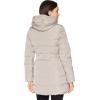 imageCole Haan Womens Taffeta Down Coat with Bib Front and Dramatic HoodCashew
