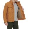 imageDOCKERS Mens Faux Leather Military JacketGold Nubuck Faux Suede