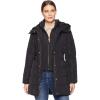 imageCole Haan Womens Taffeta Down Coat with Bib Front and Dramatic HoodBlack