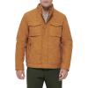 imageDOCKERS Mens Faux Leather Military JacketGold Nubuck Faux Suede