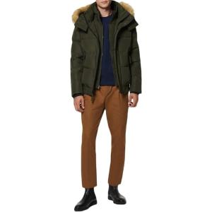 imageAndrew Marc Mens Legacy Short Quilted Inner Bib Attached Umbra Down Bomber with Hybrid Down FillForest