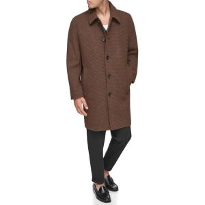 imageAndrew Marc Mens Wool CoatMid and Full LengthBrown Houndstooth