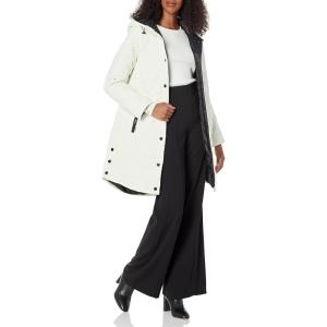 imageAndrew Marc Womens Long Quilted JacketQuilted Hooded Steam
