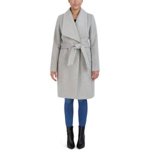 imageCole Haan womens Belted Wool Classically Elegant Coat for Yearround Style Standard and Plus SizeLight Grey